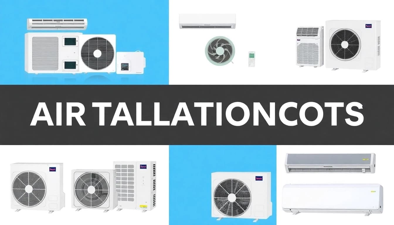 Visualize climate costs with diverse air conditioning units, showcasing pricing options and installations.