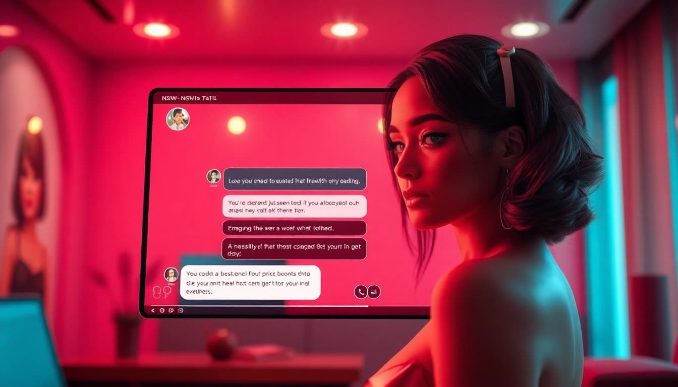 Engaging chat interface showcasing an AI character for ai chat porn interactions.