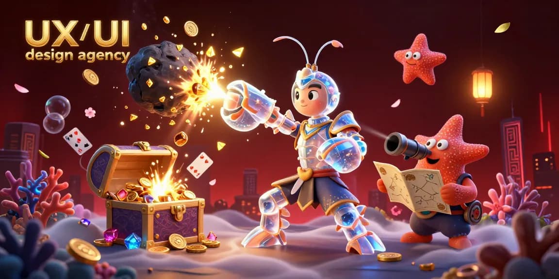 Catch action from top UX/UI design agency showcasing vibrant gaming elements in a galactic casino.
