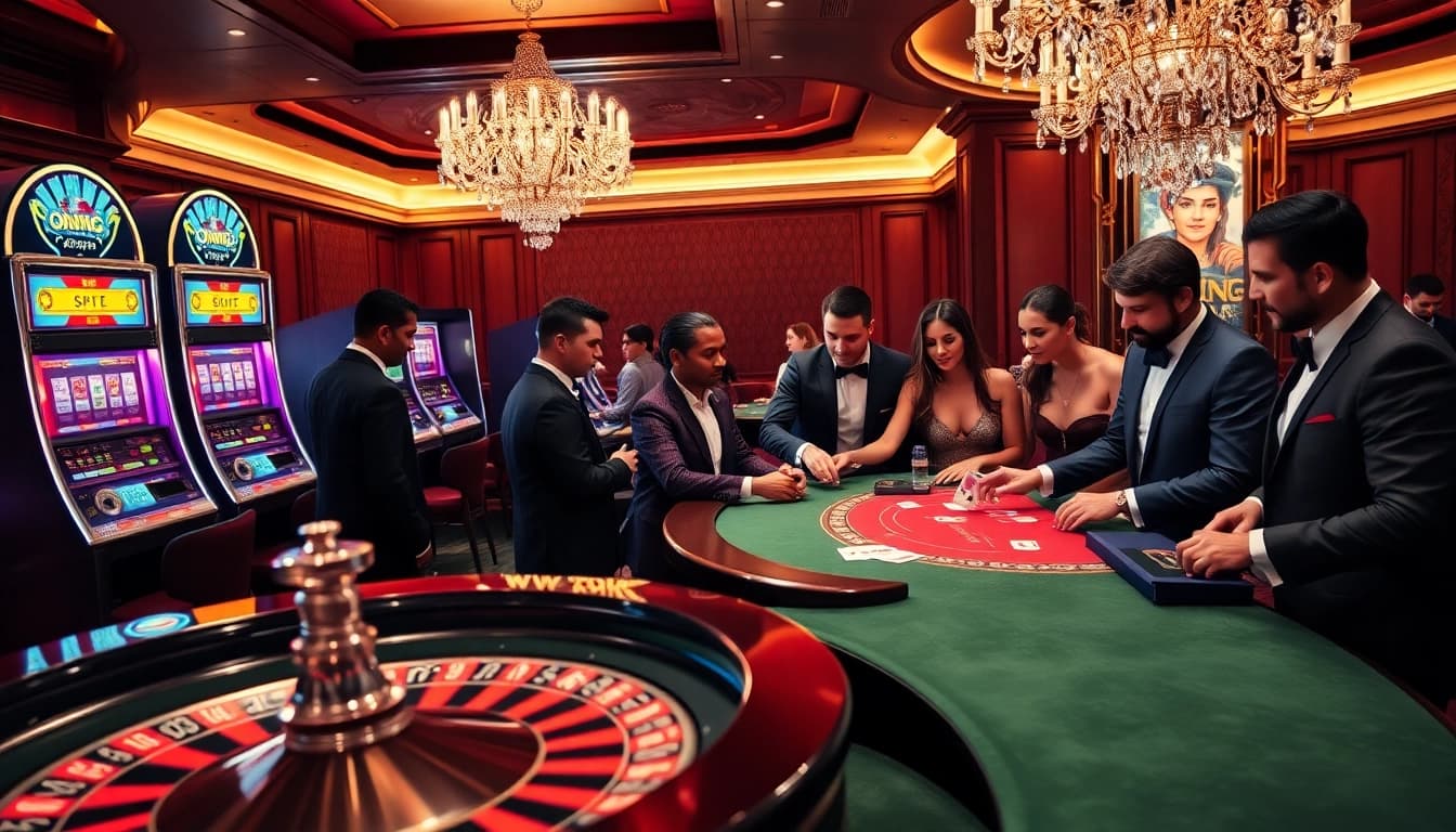 Experience high-stakes action in a vibrant casino scene highlighting the hidden wiki onion and online gambling excitement.