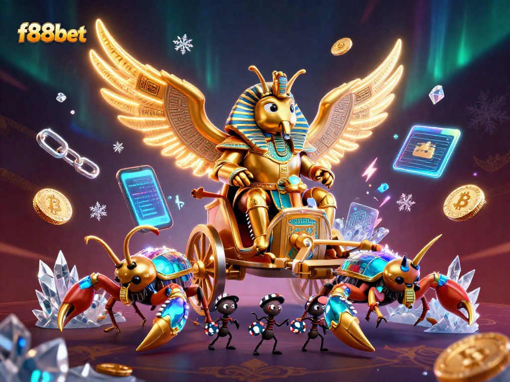Win big with f88bet as a golden scarab beetle leads thrilling gaming adventures.