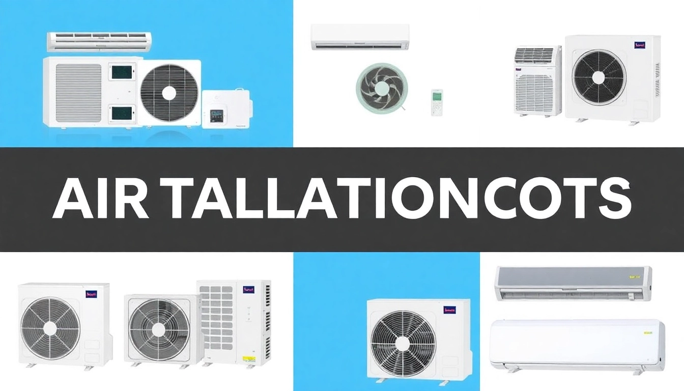 Visualize climate costs with diverse air conditioning units, showcasing pricing options and installations.