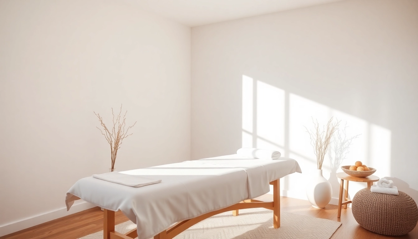 Physiotherapie Behandlungsliege in entspannender Umgebung, optimal für professionelle Therapiesitzungen.