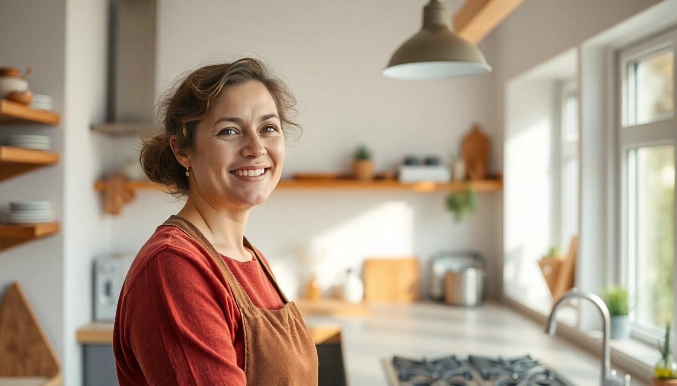 Hauswirtschaftskraft bei der Arbeit in der Küche in Hameln, die hauswirtschaft stelle hameln bereitstellt.