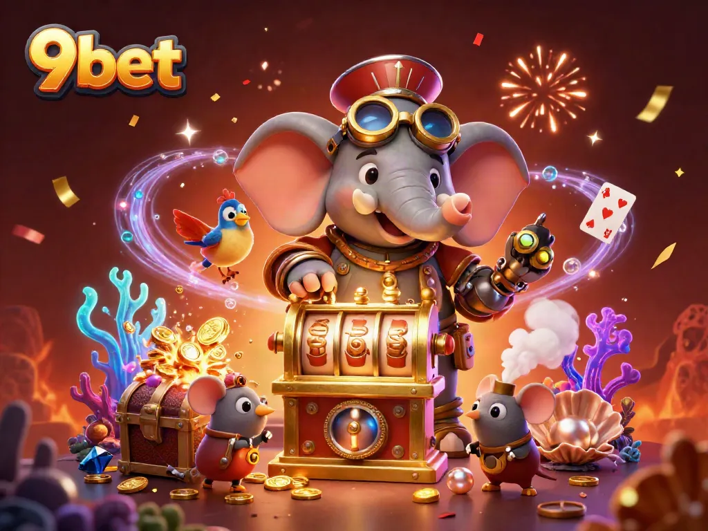 Experience thrilling wins at 9bet with our vibrant, action-packed casino illustration.