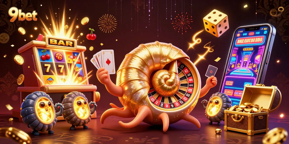 Experience excitement with 9bet's vibrant casino scene featuring a nautilus roulette wheel.