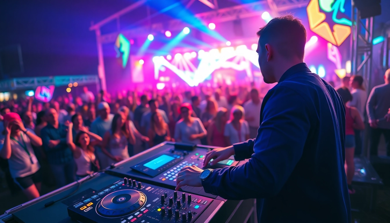 DJ in München begeistert eine große Menge bei einem Festival.