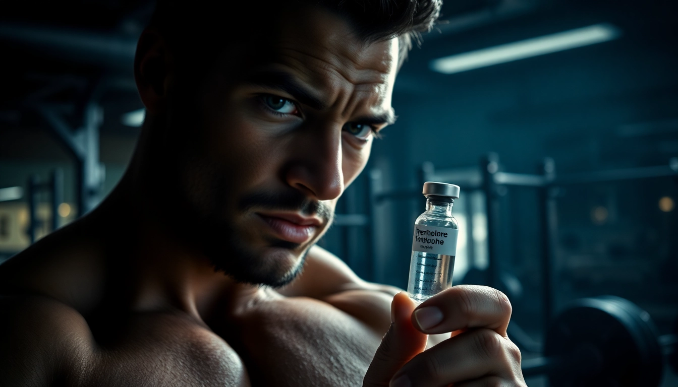 Trenbolon preis erfahrung: Fitnessenthusiast mit trenbolone in der Hand.
