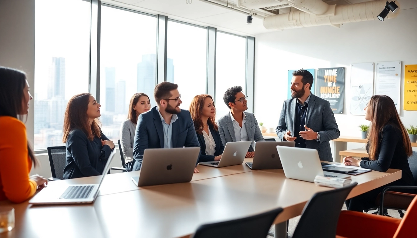Die Personalvermittlung wird durch ein engagiertes Team in einer modernen Büroumgebung dargestellt.