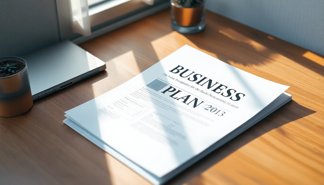 Visualize the gründung ambulanter pflegedienst businessplan with a focus on a well-structured document on a desk.