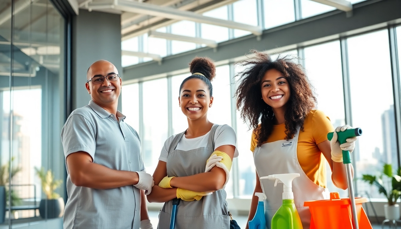 Effiziente Gebäudereinigung Ulm im modernen Büro mit lächelndem Team.