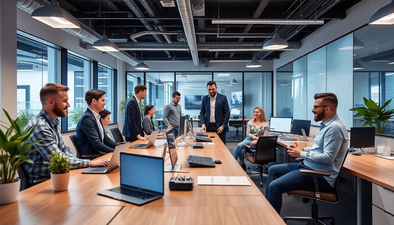 Unternehmensberatung Digitalisierung in modernem Büro mit Beratern bei einem Treffen zur digitalen Transformation.