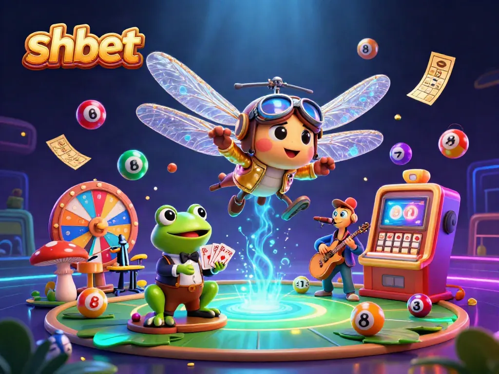 Experience thrilling gameplay with shbet featuring a cartoon dragonfly pilot and vibrant casino elements.