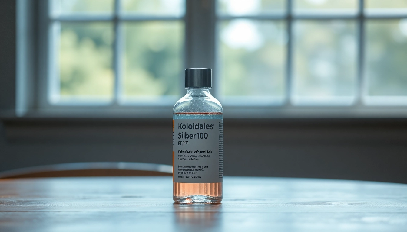 Kolloidales Silber 100 ppm in an elegant bottle showcasing its purity and quality.
